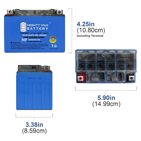 Mighty Max Battery YTX9-BS GEL 12V 8AH Battery for 2003-06